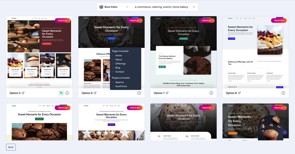 Choose website layout