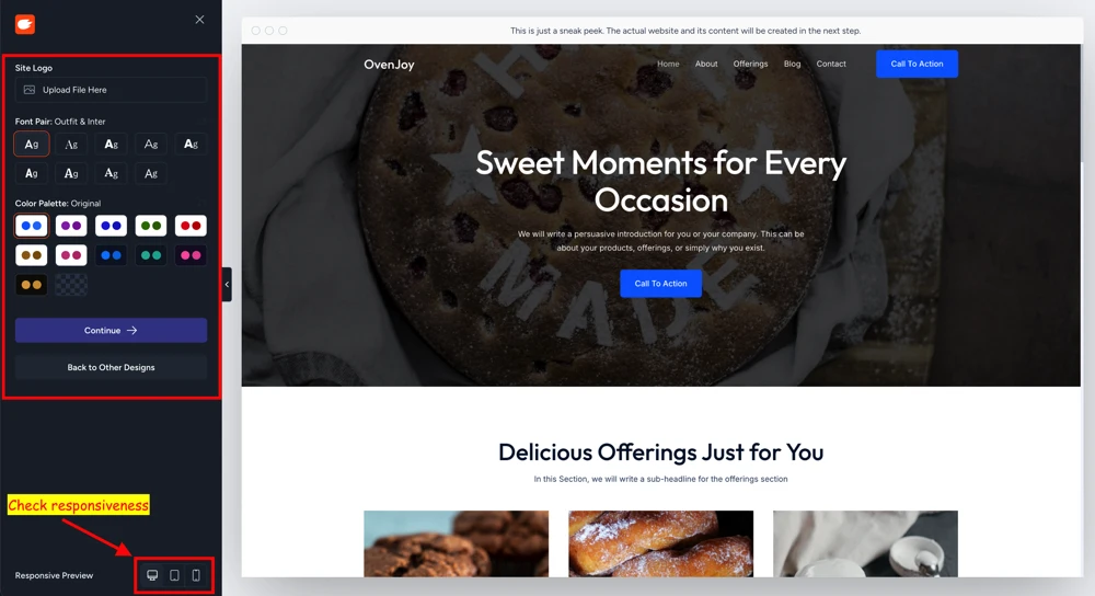 Customize colors fonts logo